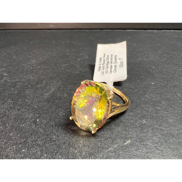 NEW Mystic Quartz ring in gold over sterling silver size 7 - Picture 13 of 16